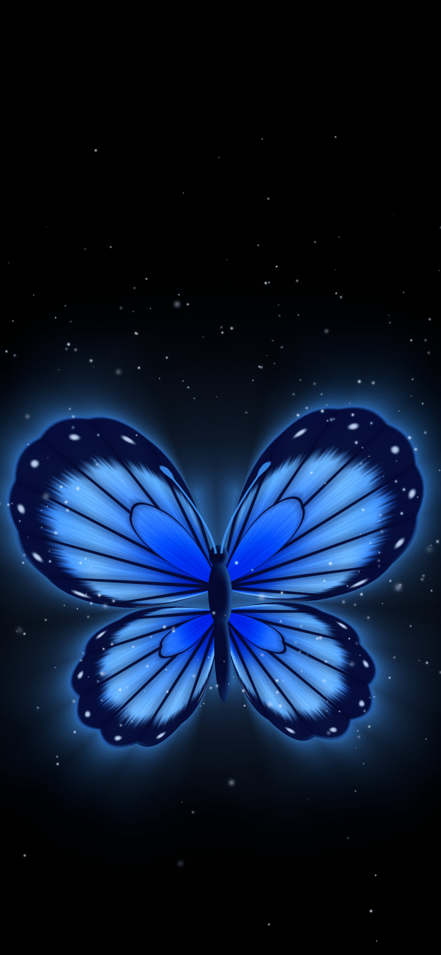 Black Glowing Butterfly wallpaper for iPhone and Android