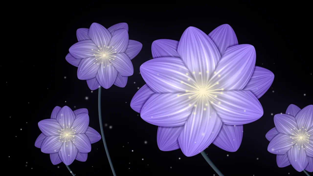 Black Glowing Flower desktop wallpaper in 4K