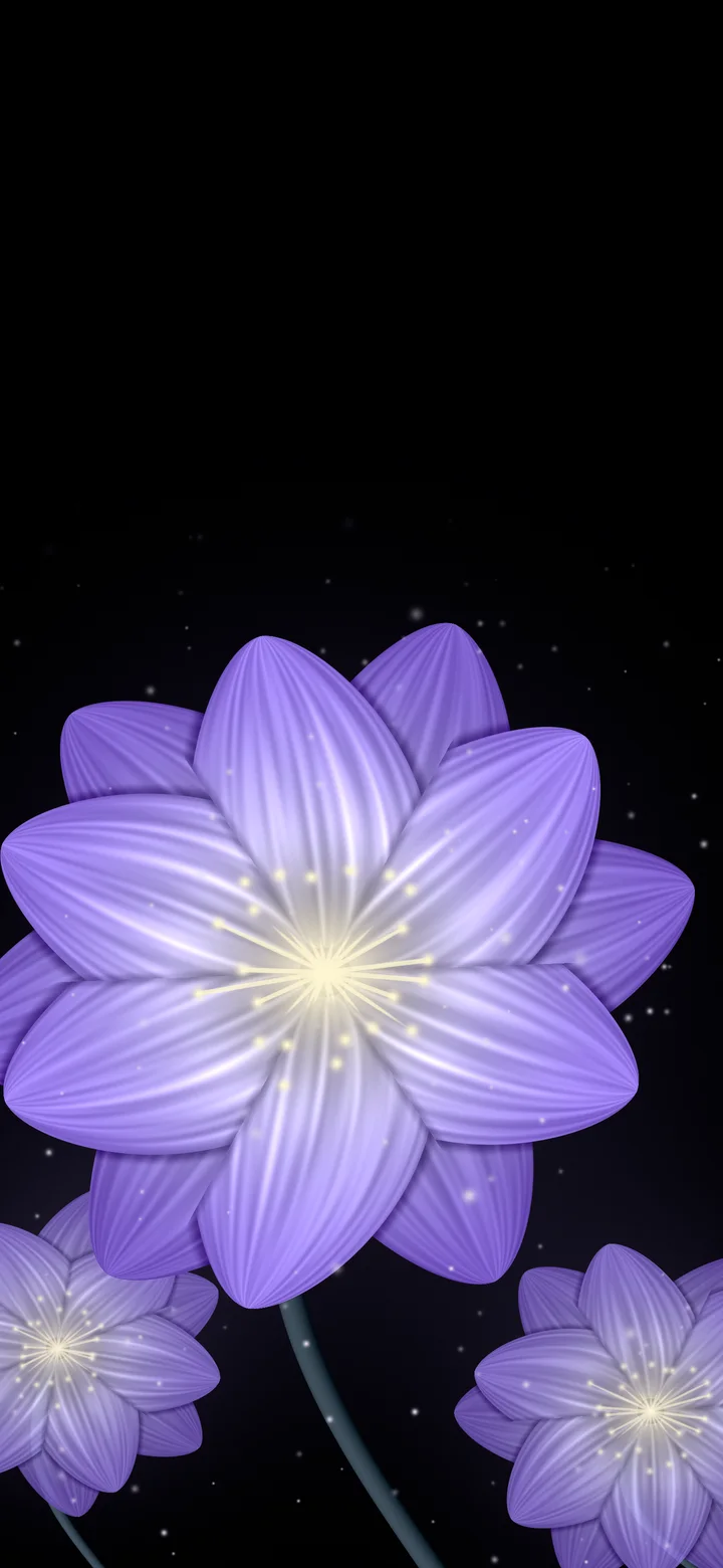 Black Glowing Flower wallpaper for iPhone and Android