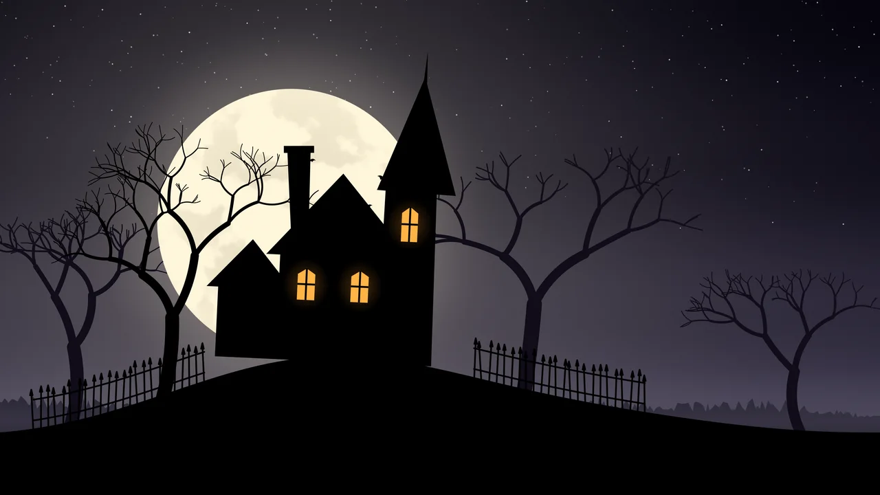 Black Haunted House desktop wallpaper in 4K
