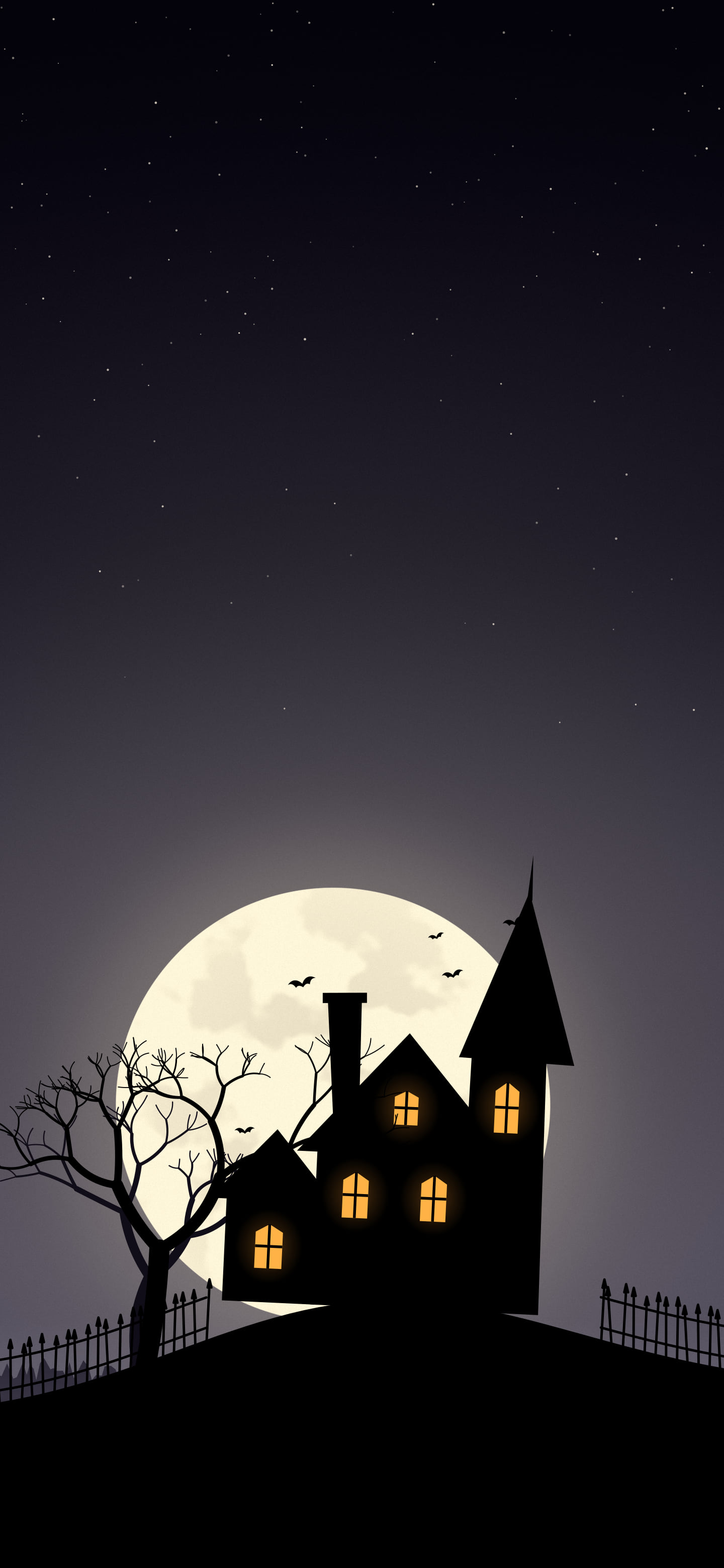 Black Haunted House wallpaper for iPhone and Android