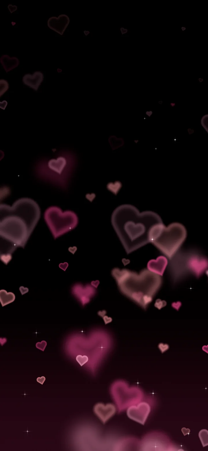 Black Heart Bokeh Lights wallpaper for iPhone and Android