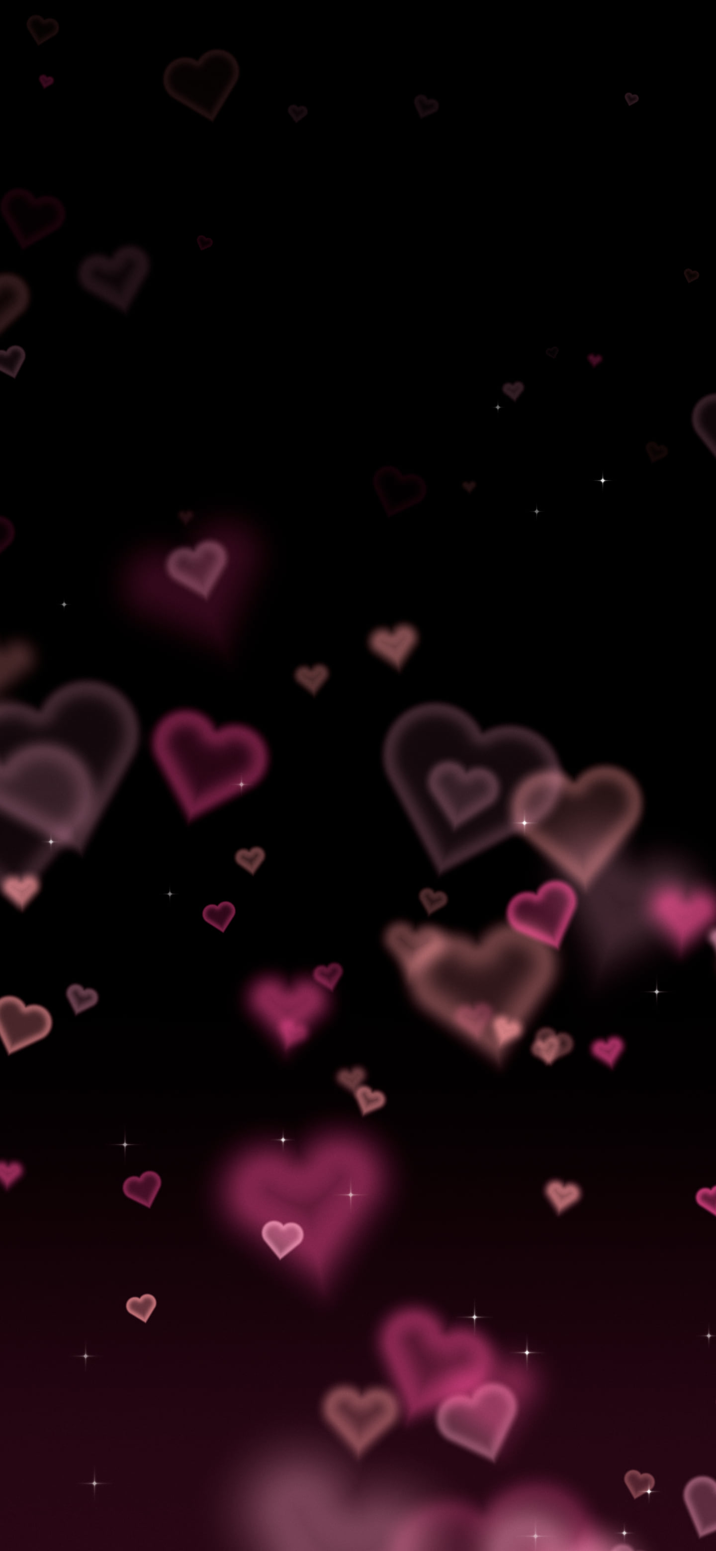 Black Heart Bokeh Lights wallpaper for iPhone and Android