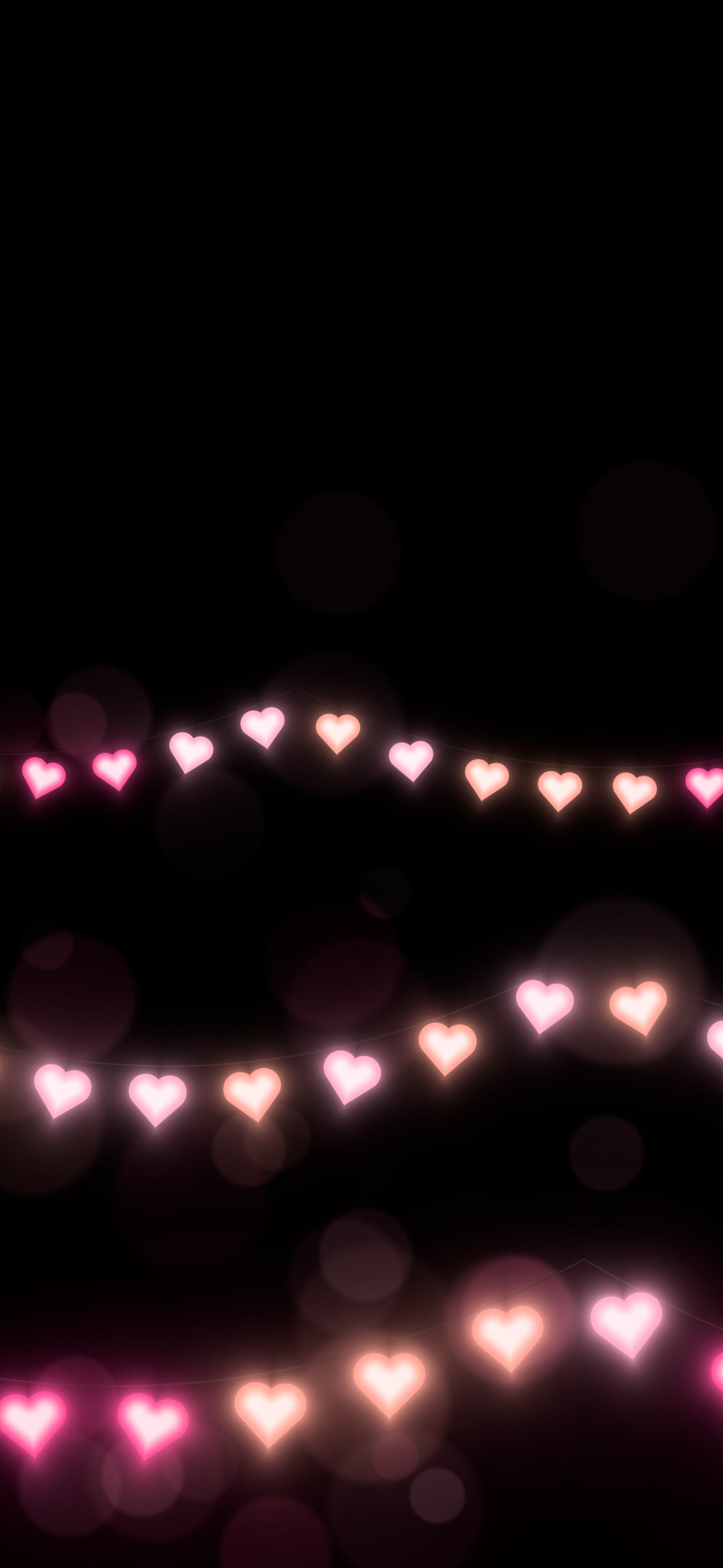 Black Heart String Lights wallpaper for iPhone and Android