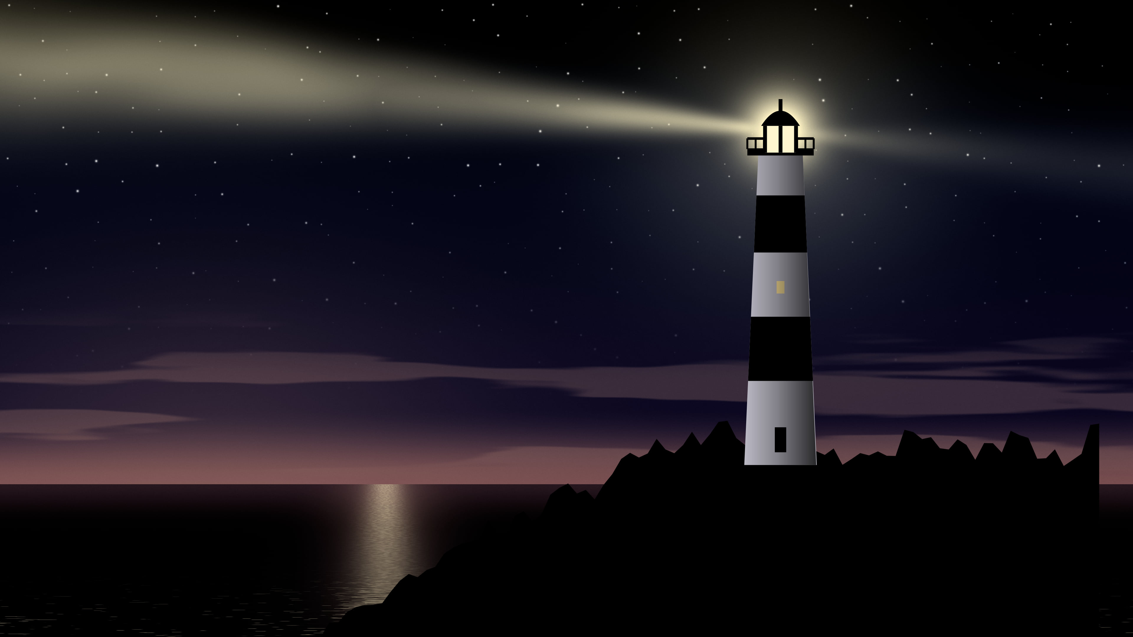 Black Lighthouse desktop wallpaper in 4K