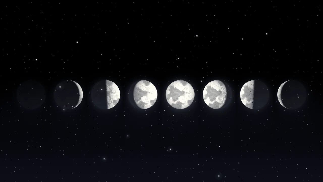 Black Moon Phases desktop wallpaper in 4K