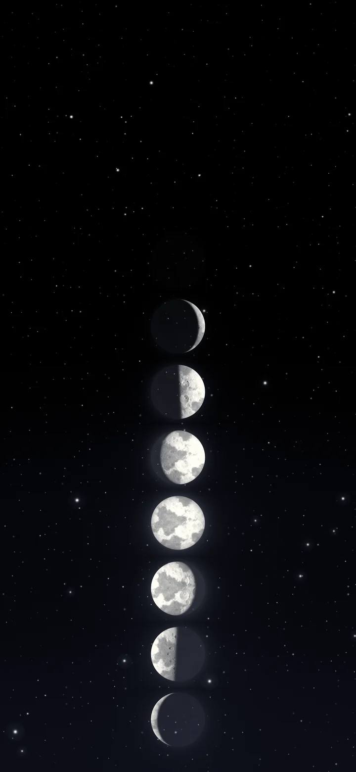 Black Moon Phases wallpaper for iPhone and Android
