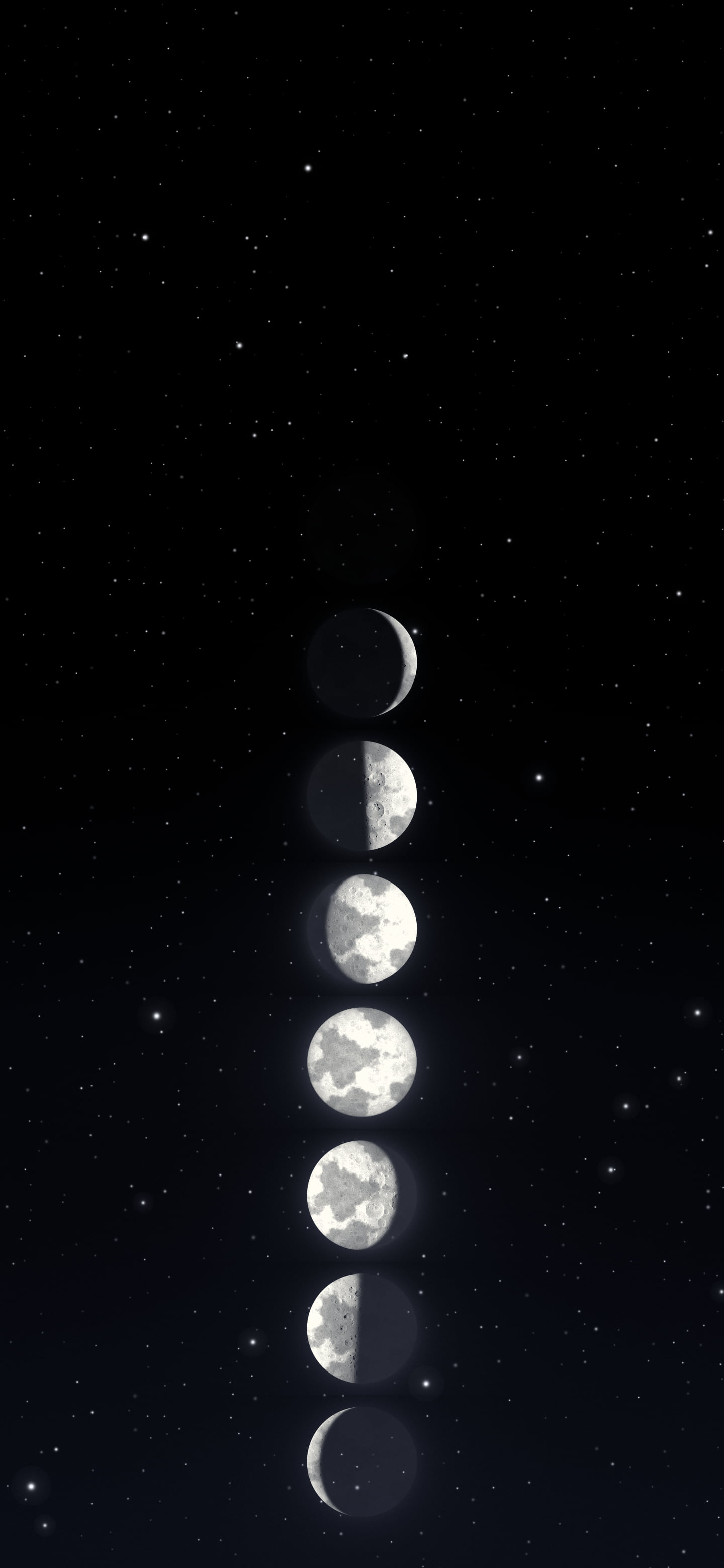 Black Moon Phases wallpaper for iPhone and Android