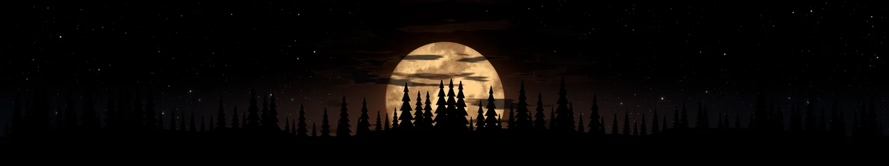 Black Moonrise triple monitor wallpaper, 7680 × 1440