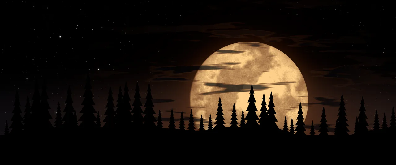 Black Moonrise ultrawide wallpaper, 3440 × 1440