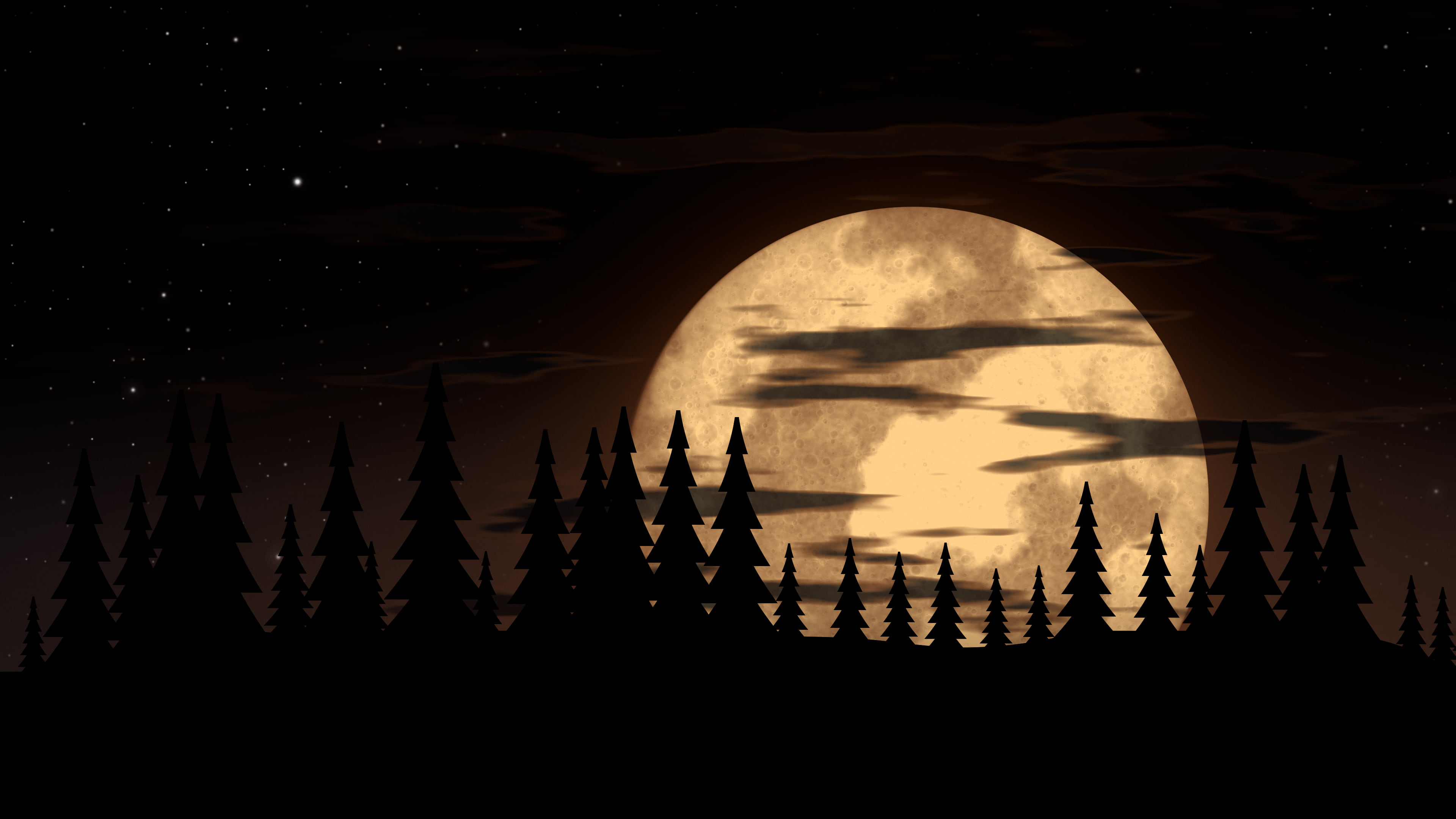 Black Moonrise desktop wallpaper in 4K