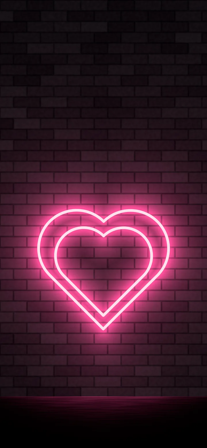 Black Neon Heart wallpaper for iPhone and Android