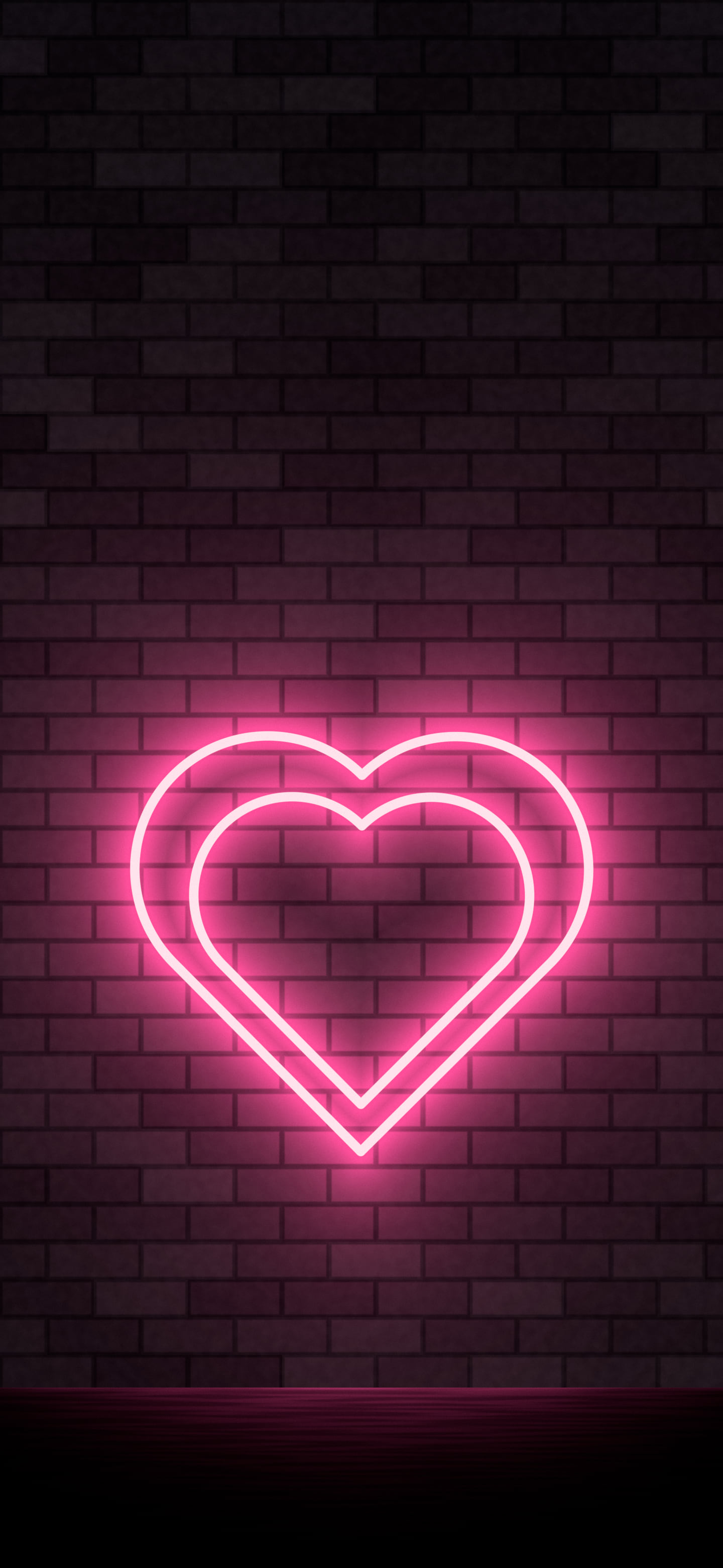 Black Neon Heart wallpaper for iPhone and Android