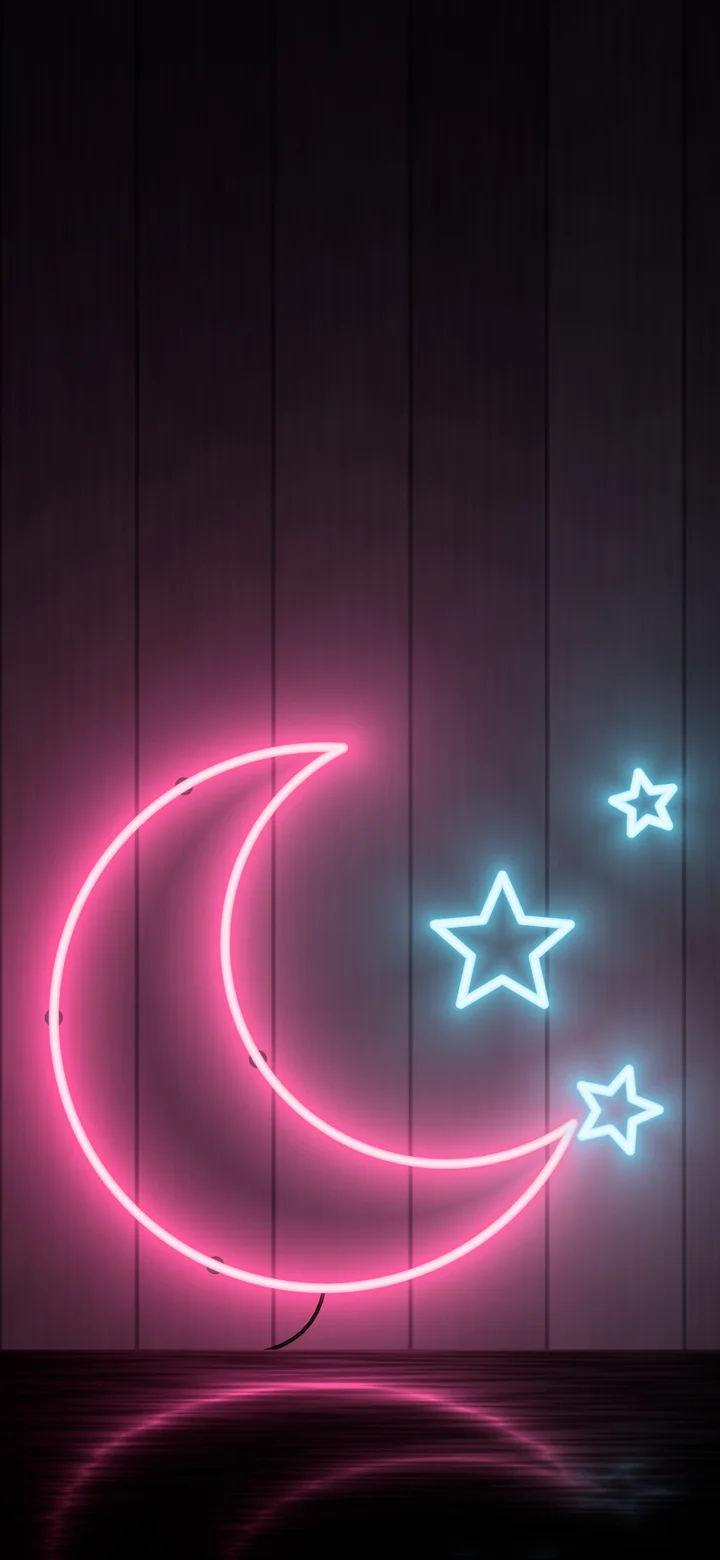 Black Neon Moon wallpaper for iPhone and Android