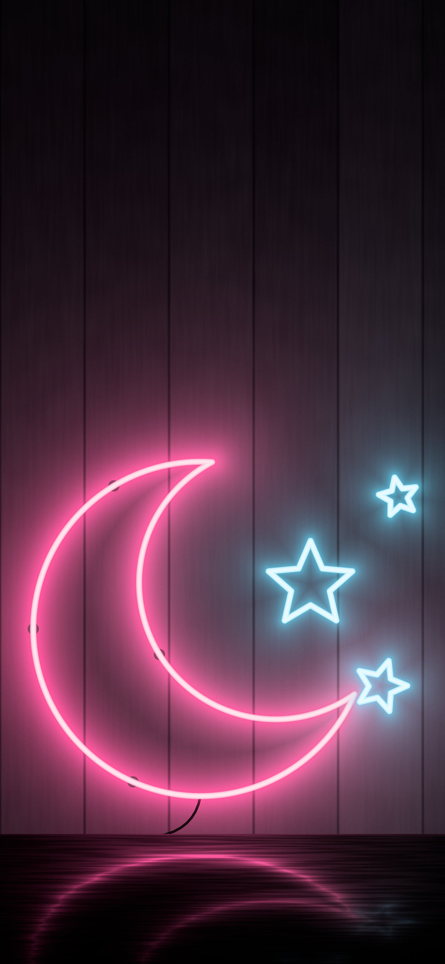 Black Neon Moon wallpaper for iPhone and Android