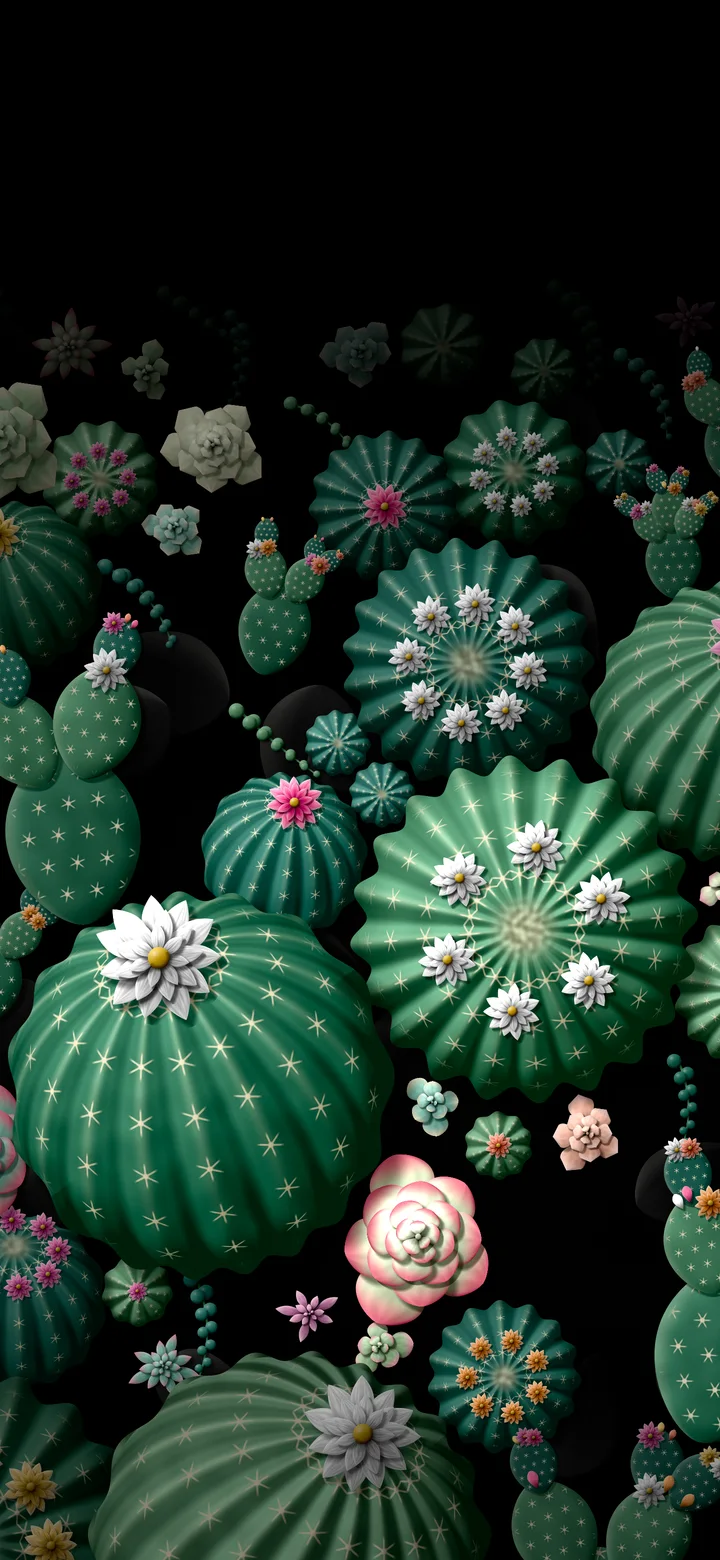 Black Paper Cactus and Succulents wallpaper for iPhone and Android