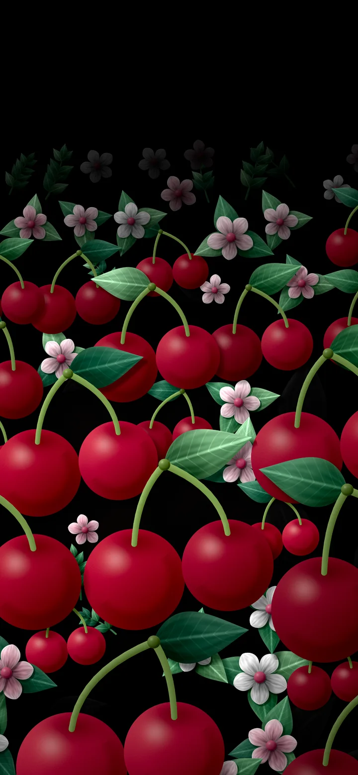 Black Paper Cherry Pattern wallpaper for iPhone and Android