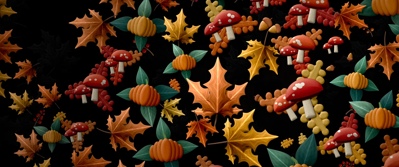Black Paper Fall Harvest Pattern ultrawide wallpaper, 3440 × 1440