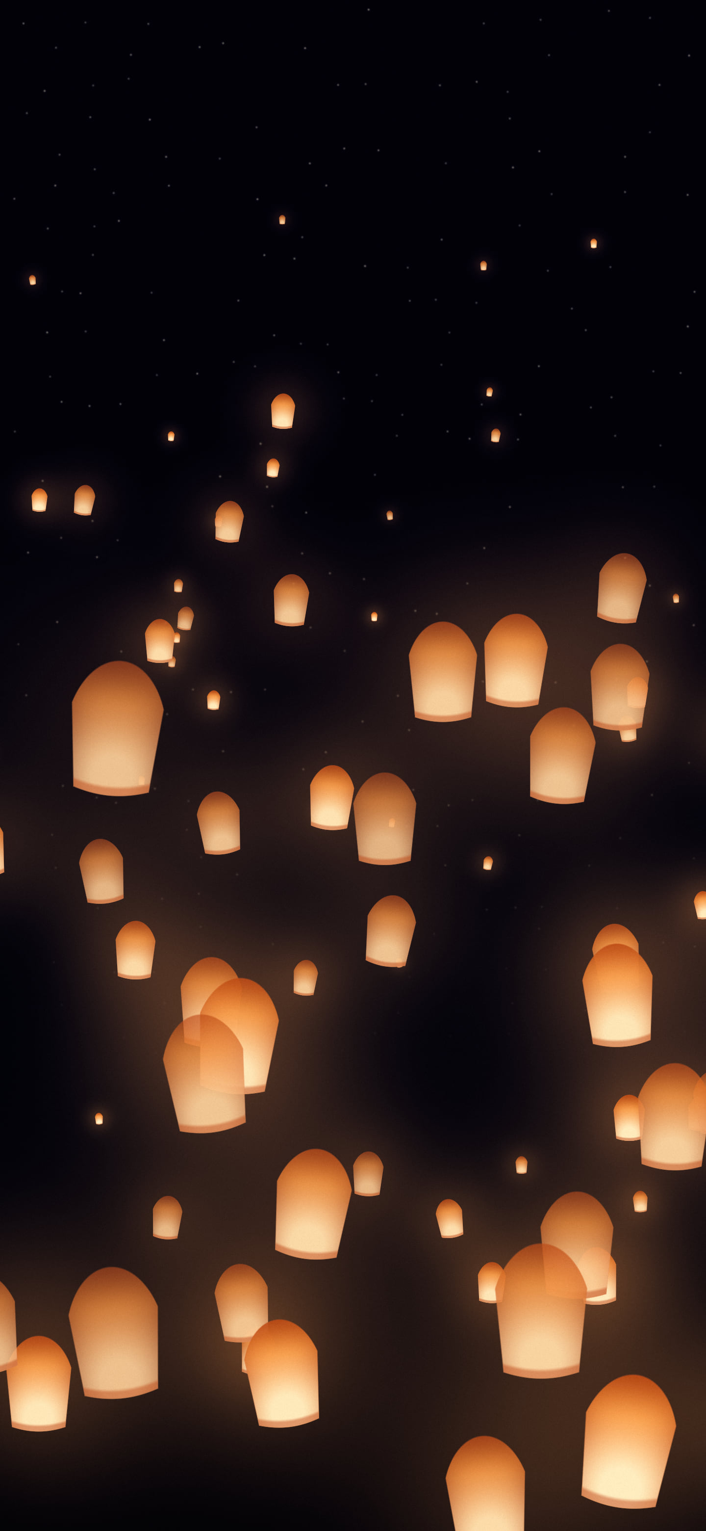 Black Paper Lanterns wallpaper for iPhone and Android