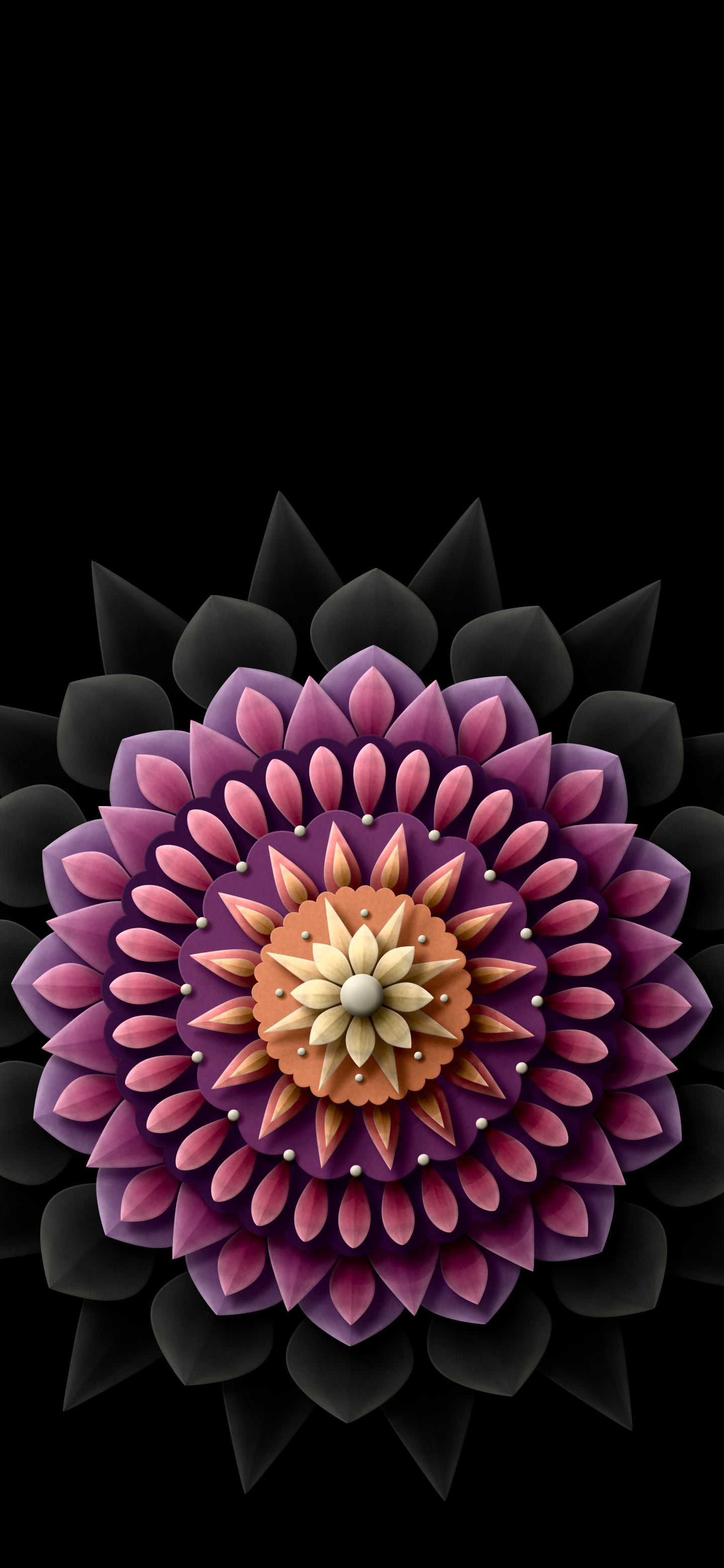 Black Paper Mandala wallpaper for iPhone and Android