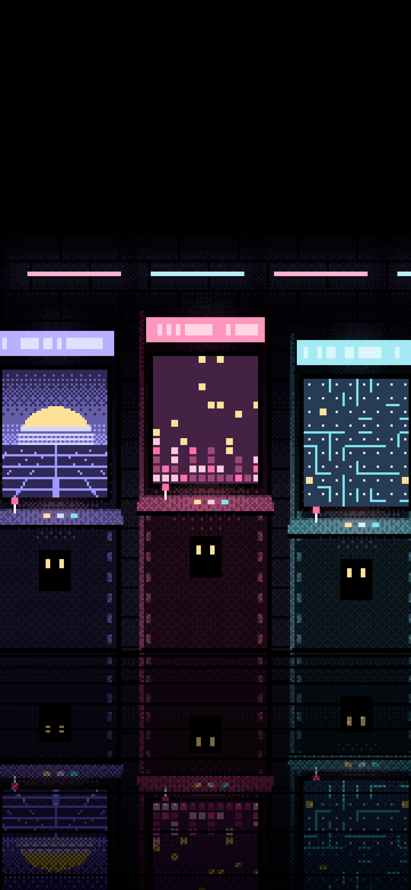 Black Pixel Art Arcade wallpaper for iPhone and Android