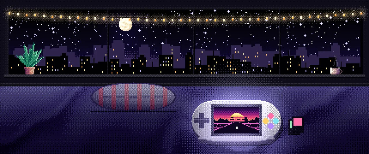Black Pixel Art Handheld Game Console ultrawide wallpaper, 3440 × 1440