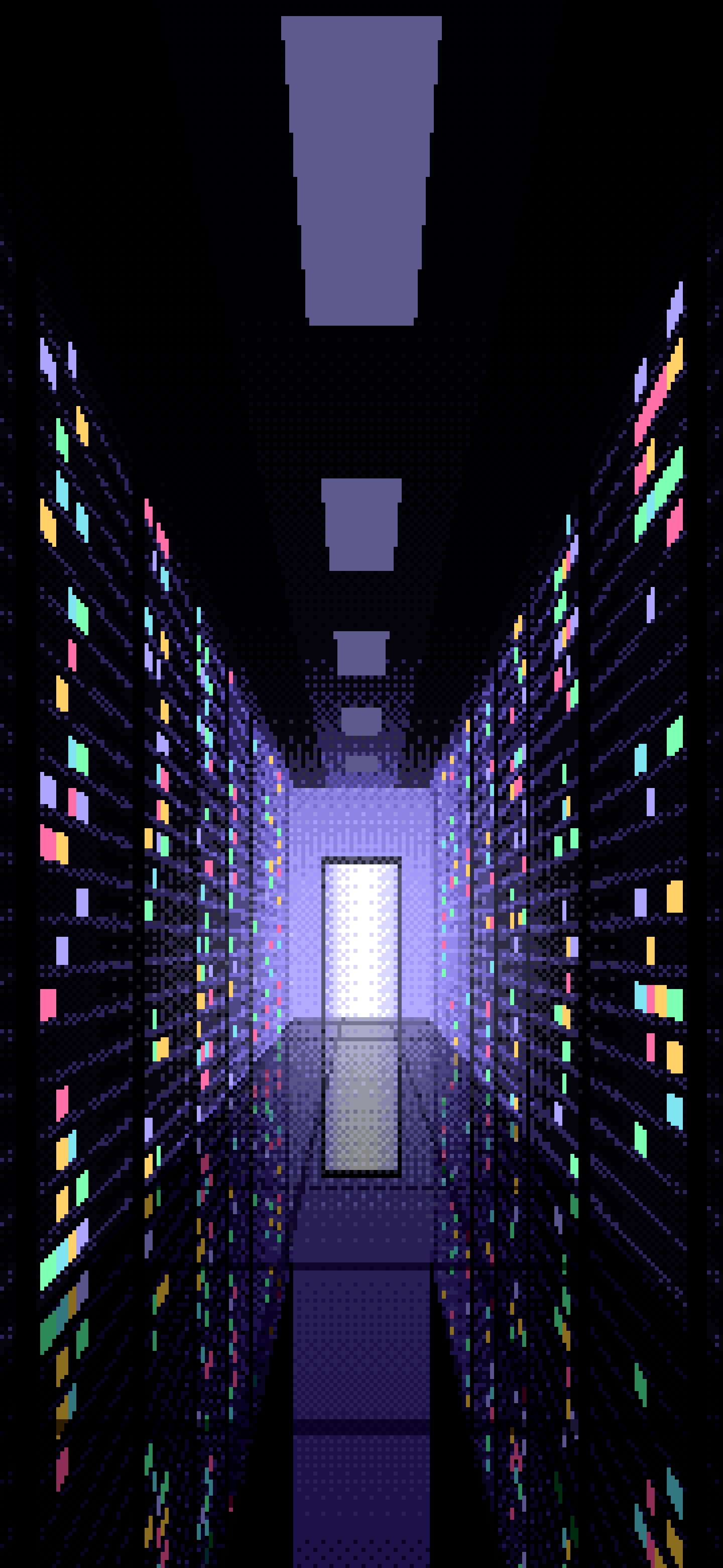 Black Pixel Art Server Room wallpaper for iPhone and Android