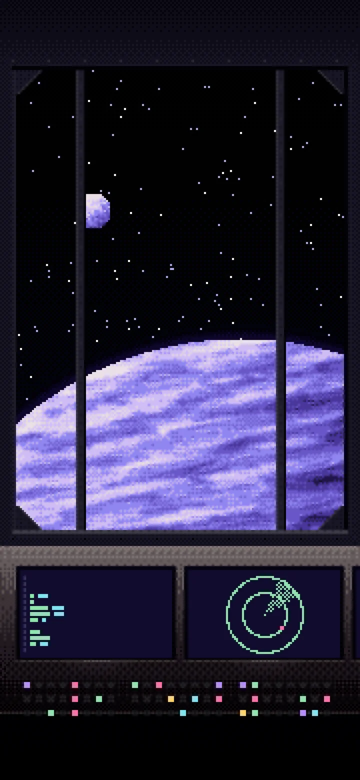 Black Pixel Art Space Station wallpaper for iPhone and Android
