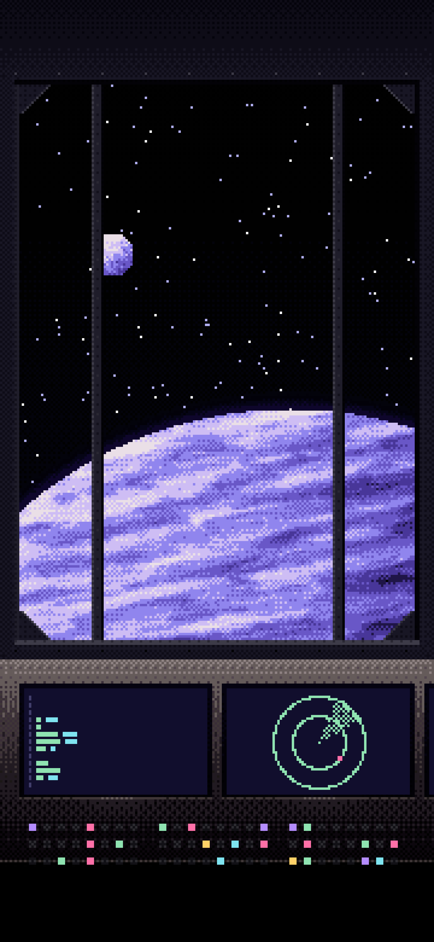 Black Pixel Art Space Station wallpaper for iPhone and Android