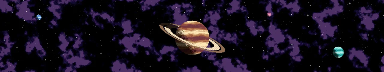 Black Pixel Art Space triple monitor wallpaper, 7680 × 1440