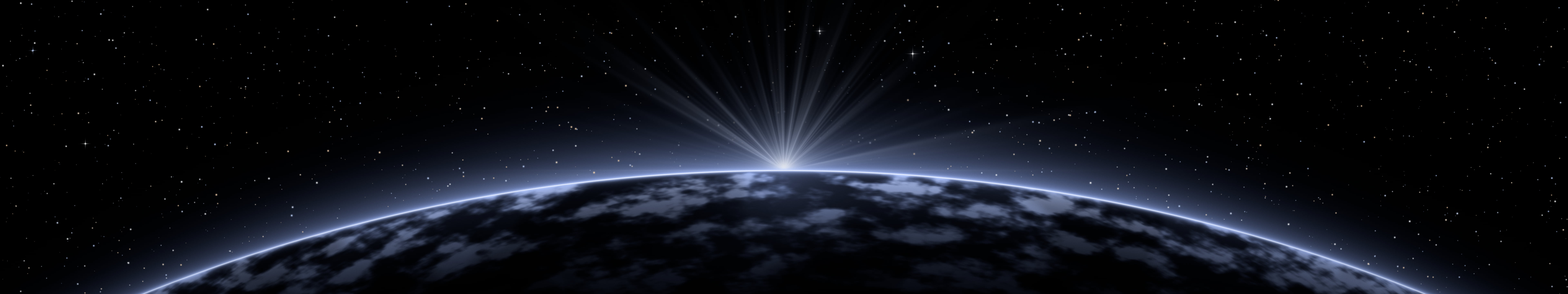 Black Planet Horizon triple monitor wallpaper, 7680 × 1440