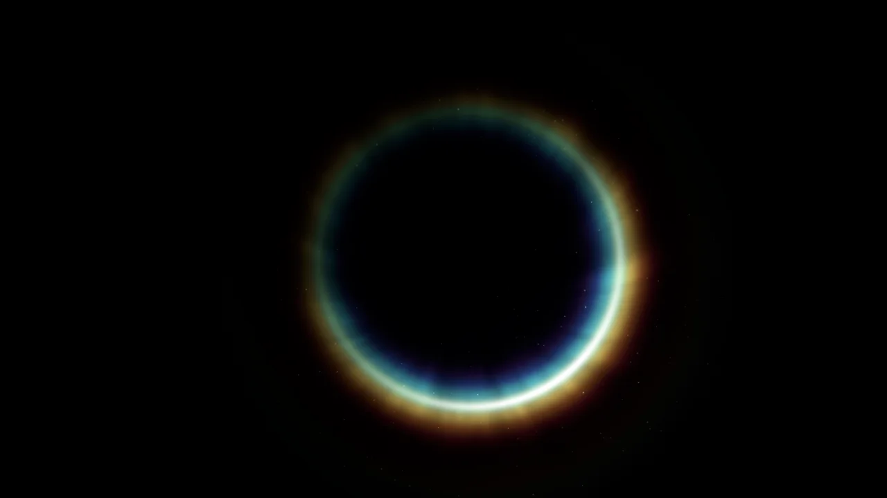 Black Rainbow Glow Ring desktop wallpaper in 4K