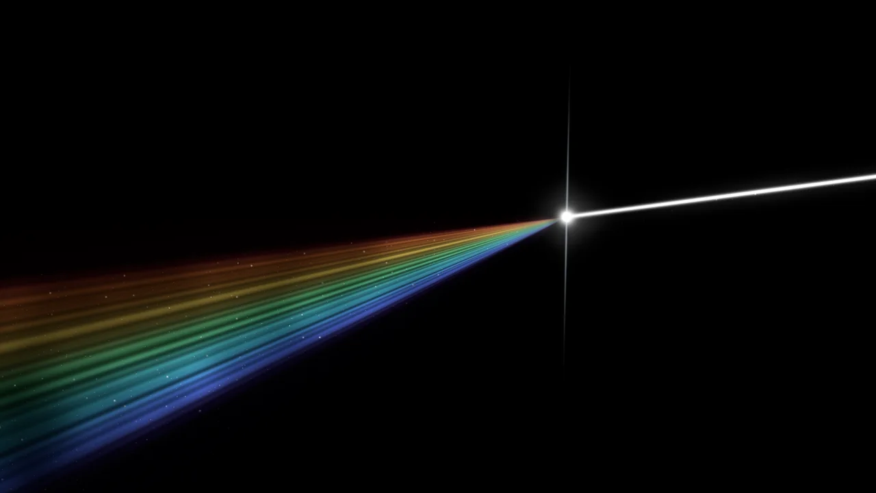 Black Rainbow Light Beam desktop wallpaper in 4K