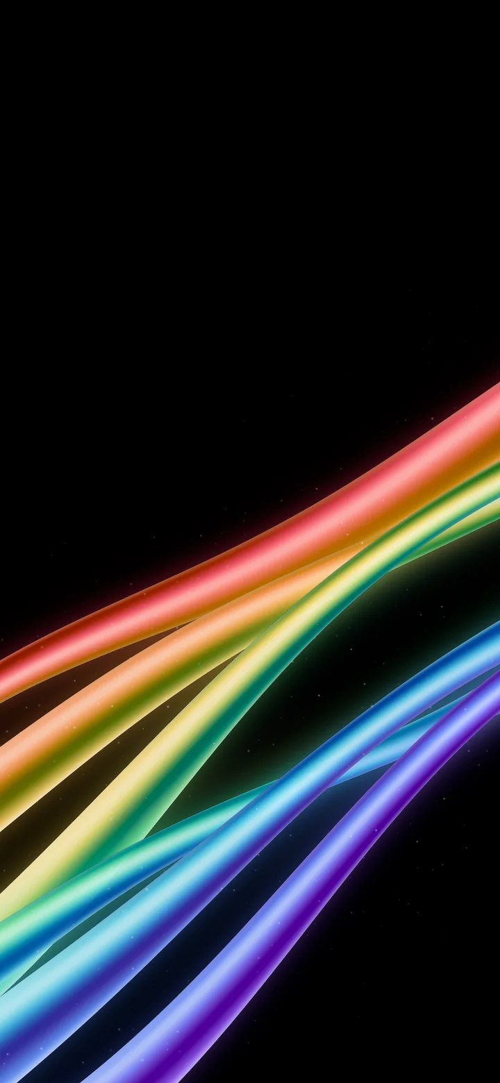 Black Rainbow Waves wallpaper for iPhone and Android