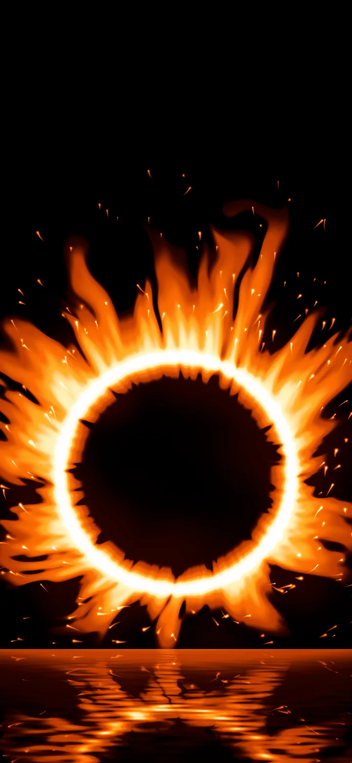 Black Ring of Fire wallpaper for iPhone and Android
