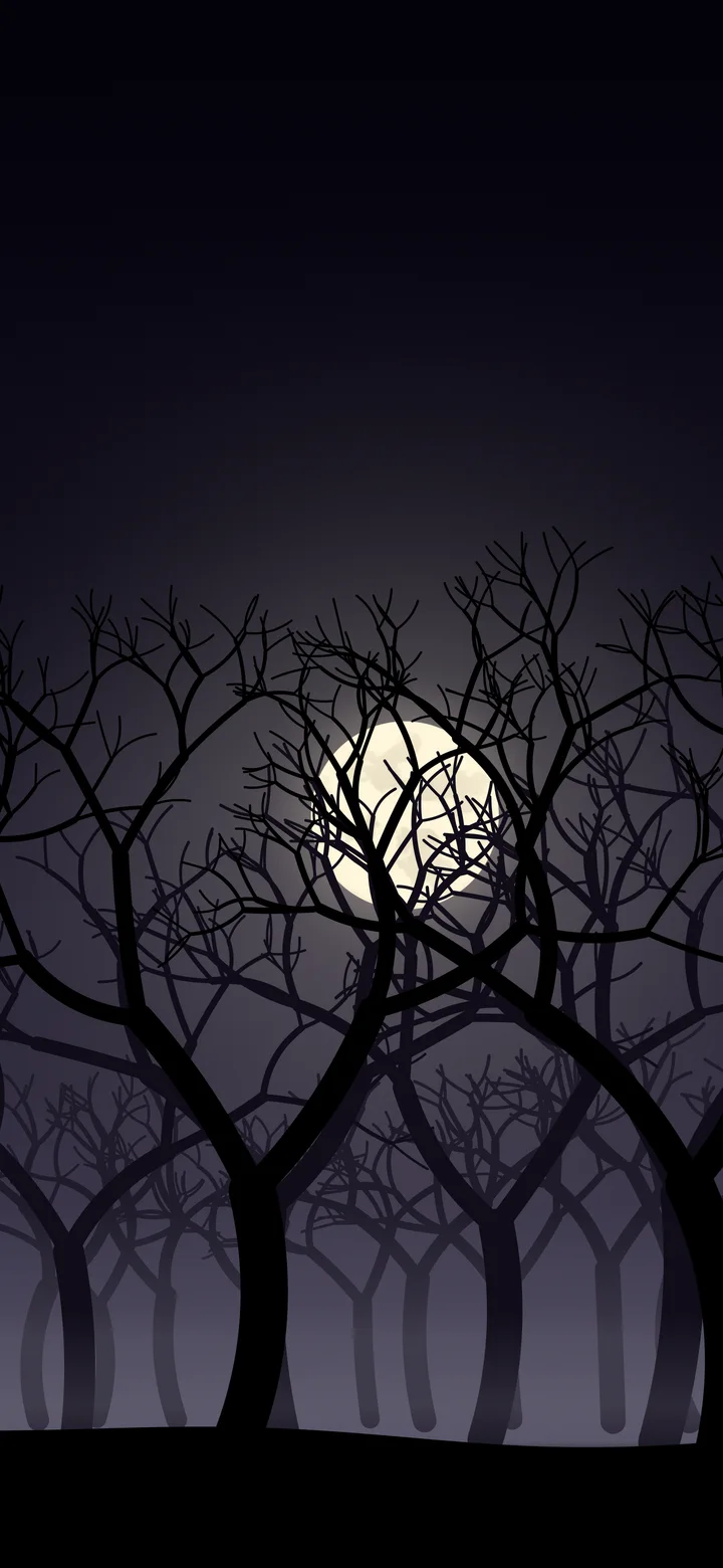 Black Spooky Forest wallpaper for iPhone and Android