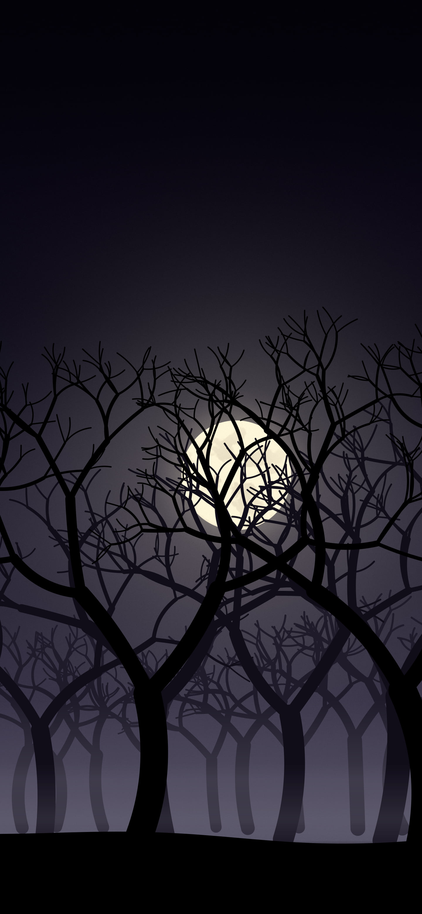 Black Spooky Forest wallpaper for iPhone and Android