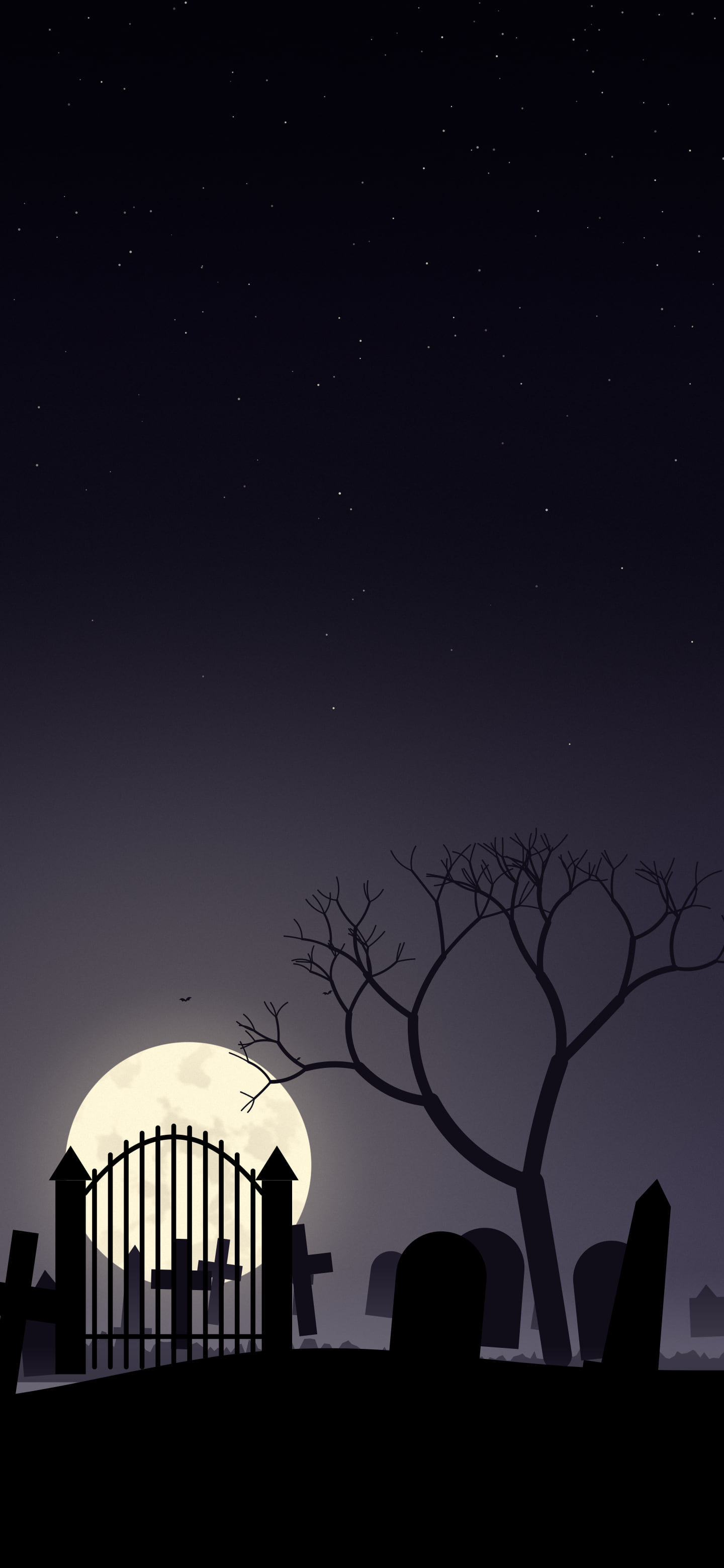 Black Spooky Graveyard wallpaper for iPhone and Android