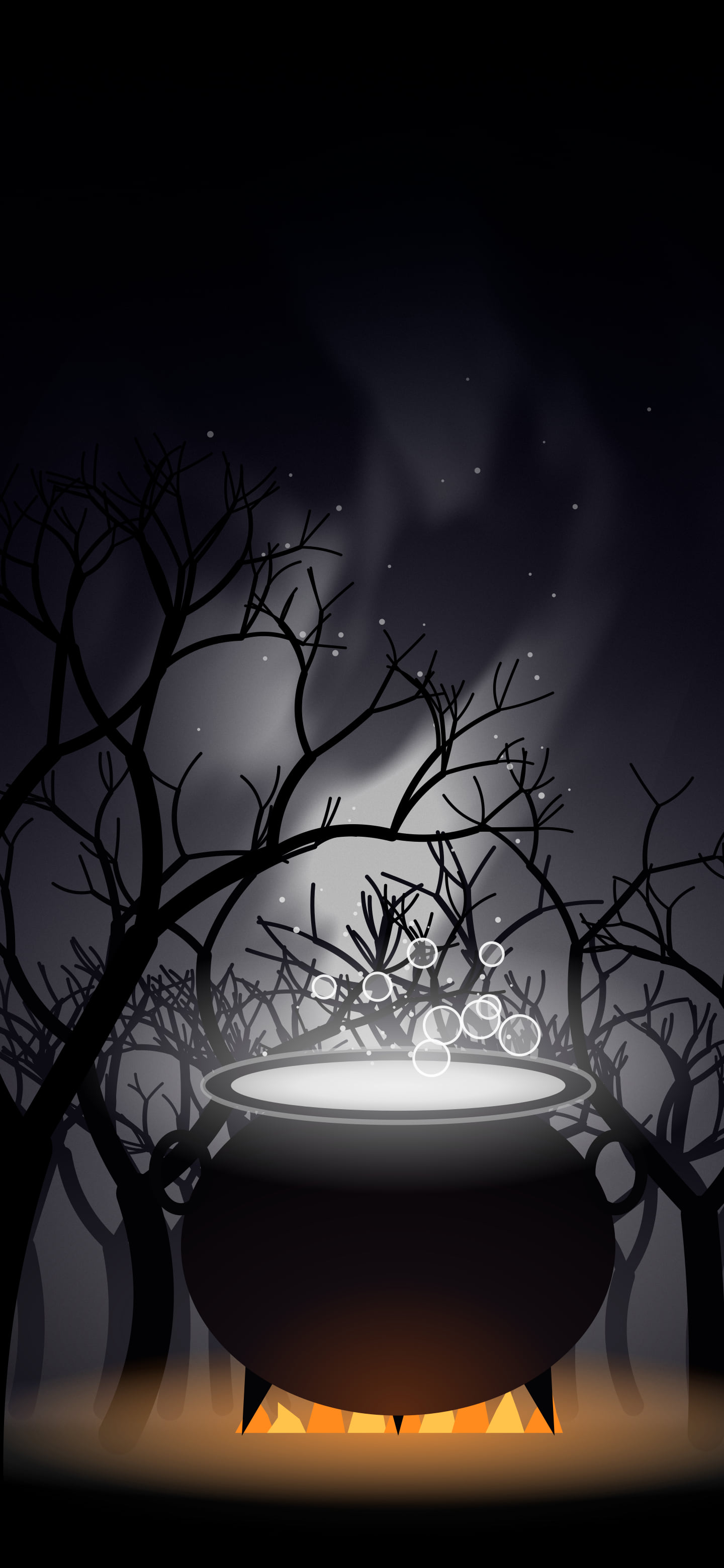 Black Witch Cauldron wallpaper for iPhone and Android