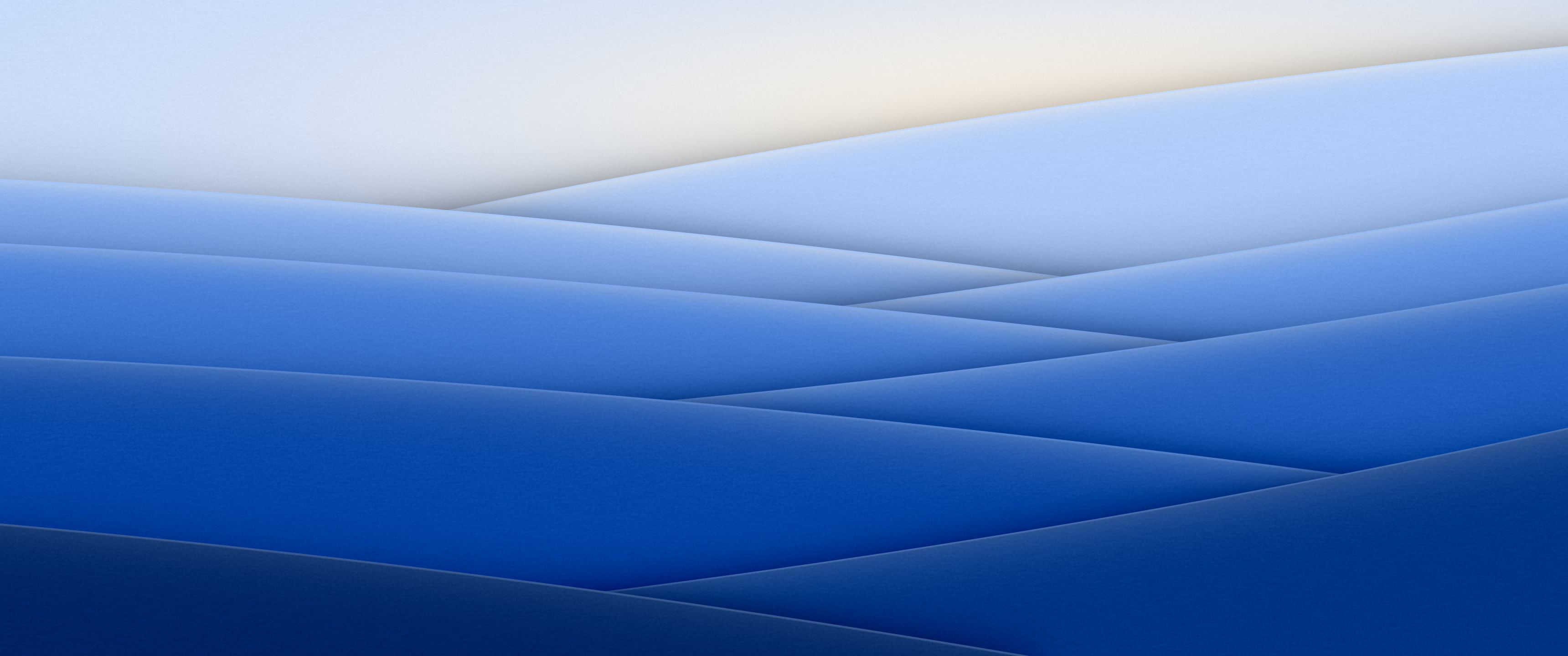 Blue 3D Paper Cut Abstract Arcs ultrawide wallpaper, 3440 × 1440