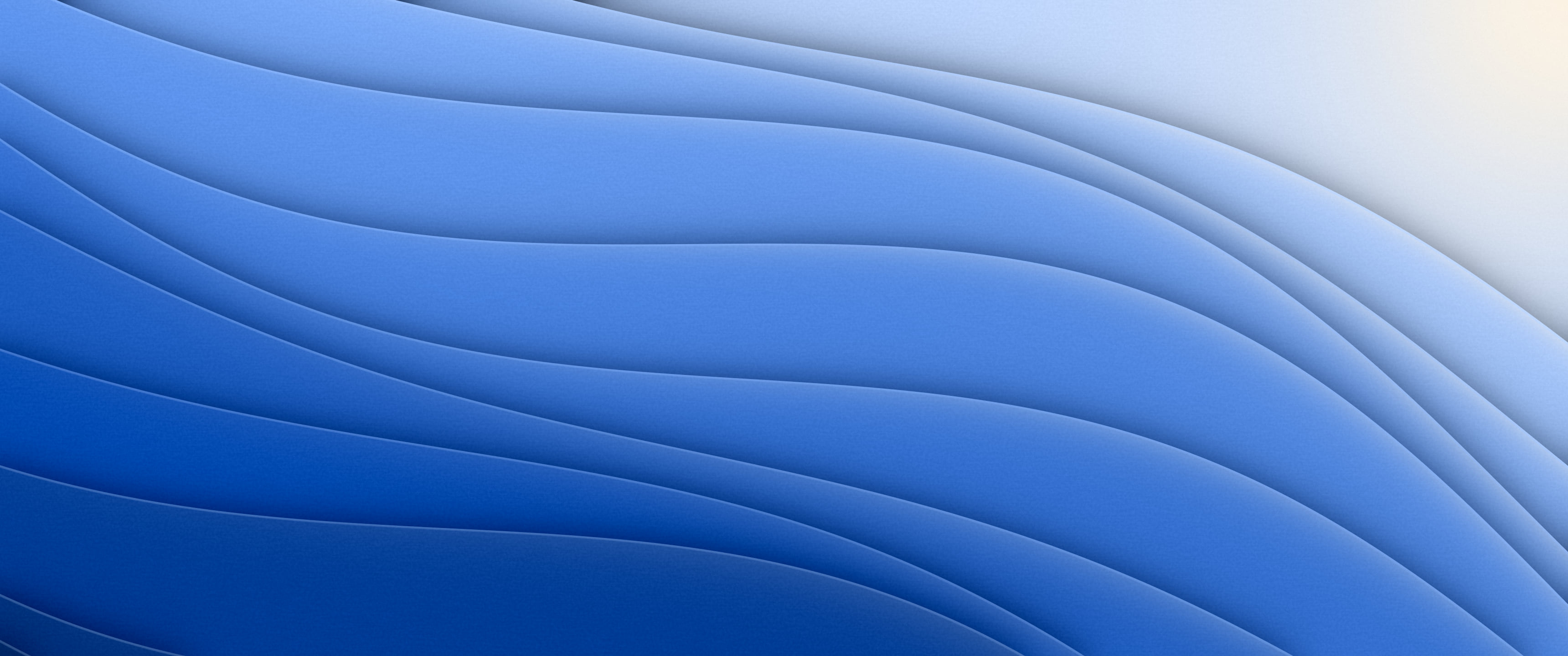 Blue 3D Paper Cut Abstract Curves ultrawide wallpaper, 3440 × 1440