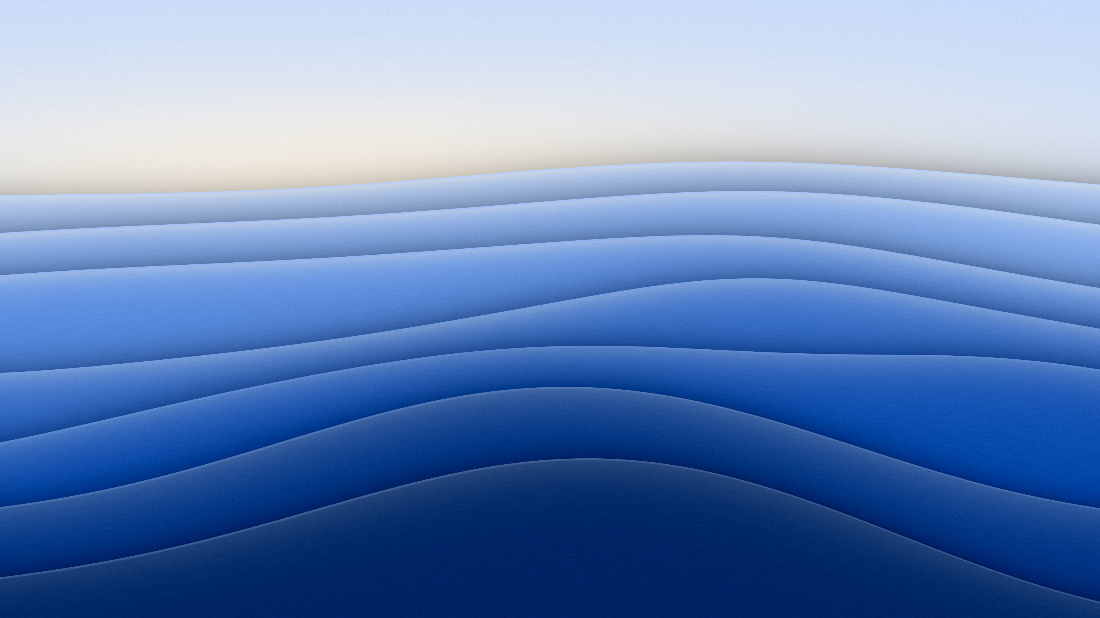 Blue 3D Paper Cut Abstract Layers desktop wallpaper in 4K