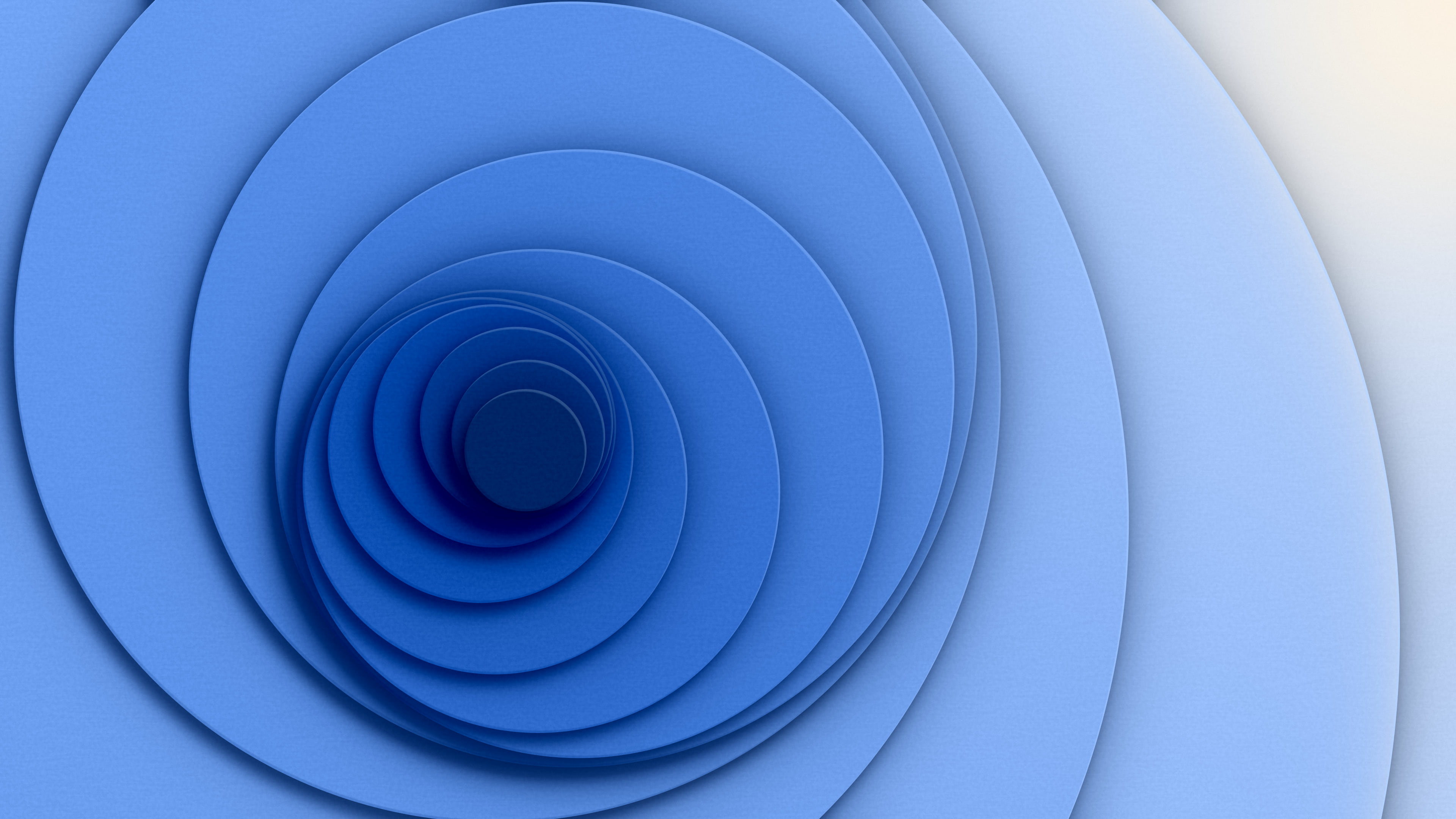 Blue 3D Paper Cut Abstract Whirl desktop wallpaper in 4K