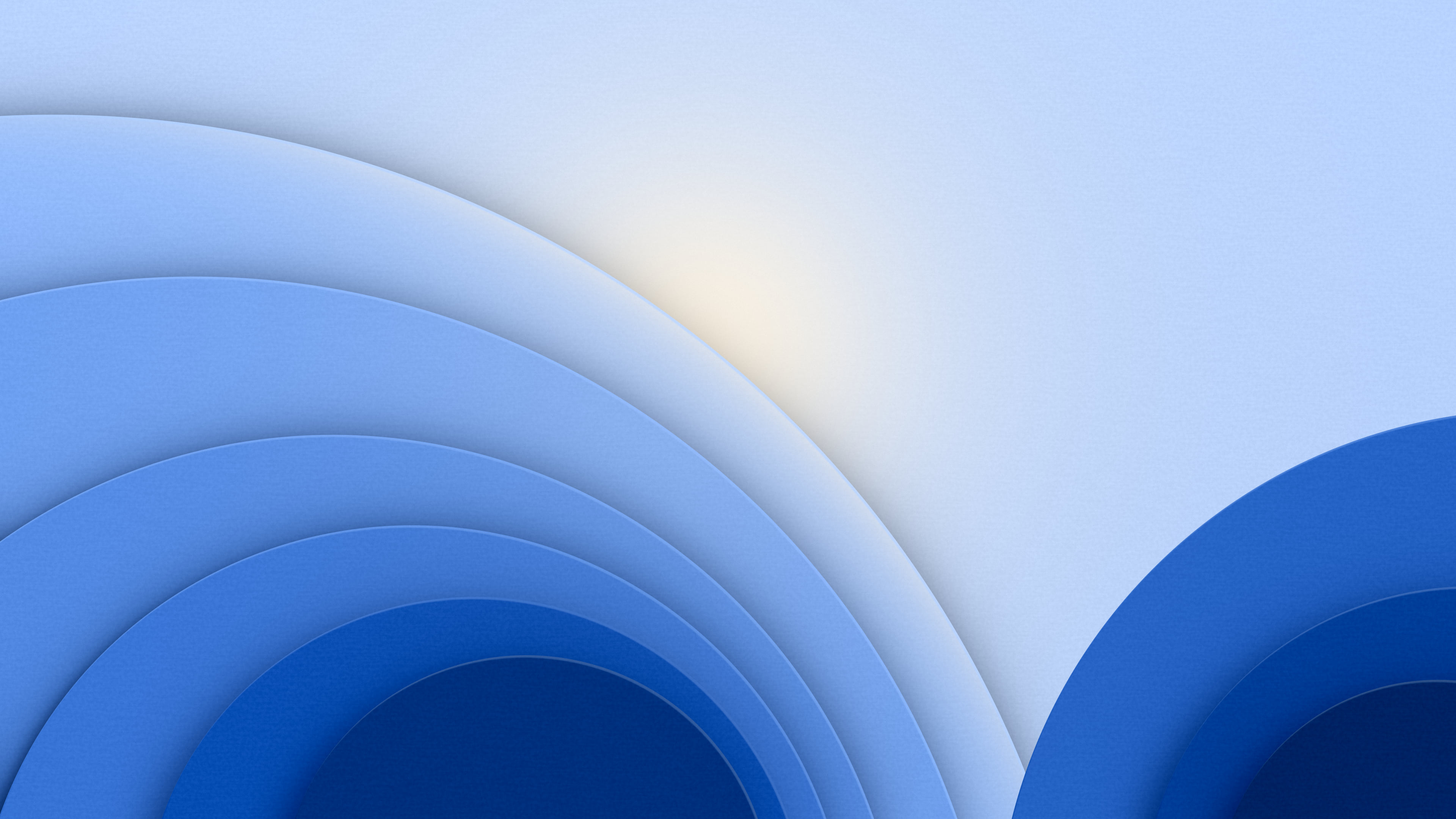 Blue 3D Paper Cut Geometric Circles desktop wallpaper in 4K