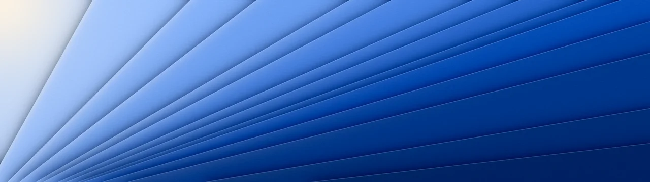 Blue 3D Paper Cut Geometric Fan dual monitor wallpaper, 7680 × 2160