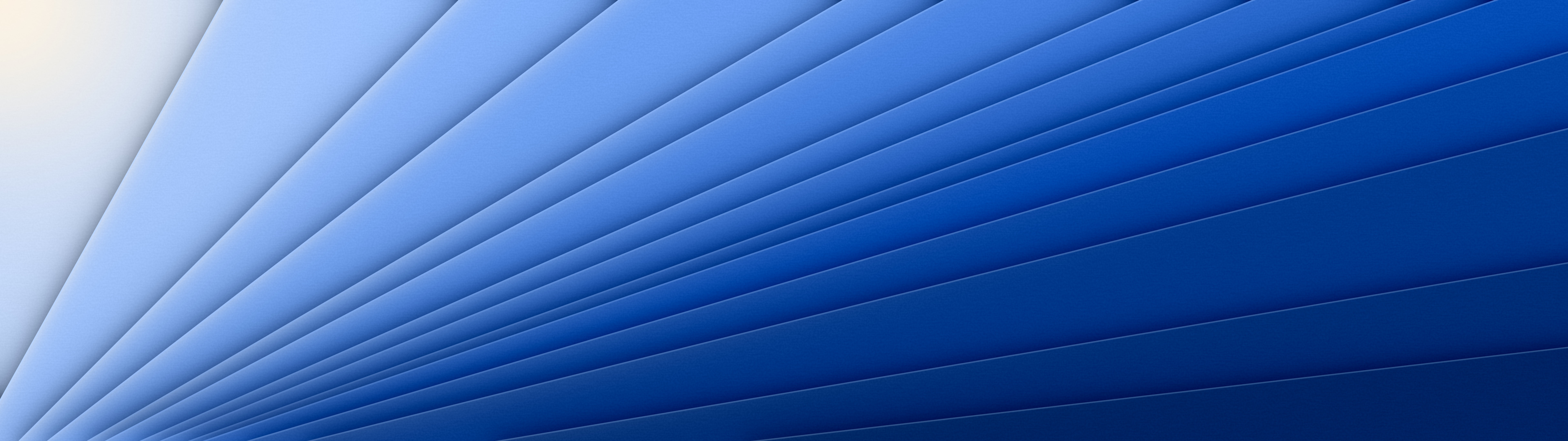 Blue 3D Paper Cut Geometric Fan dual monitor wallpaper, 7680 × 2160