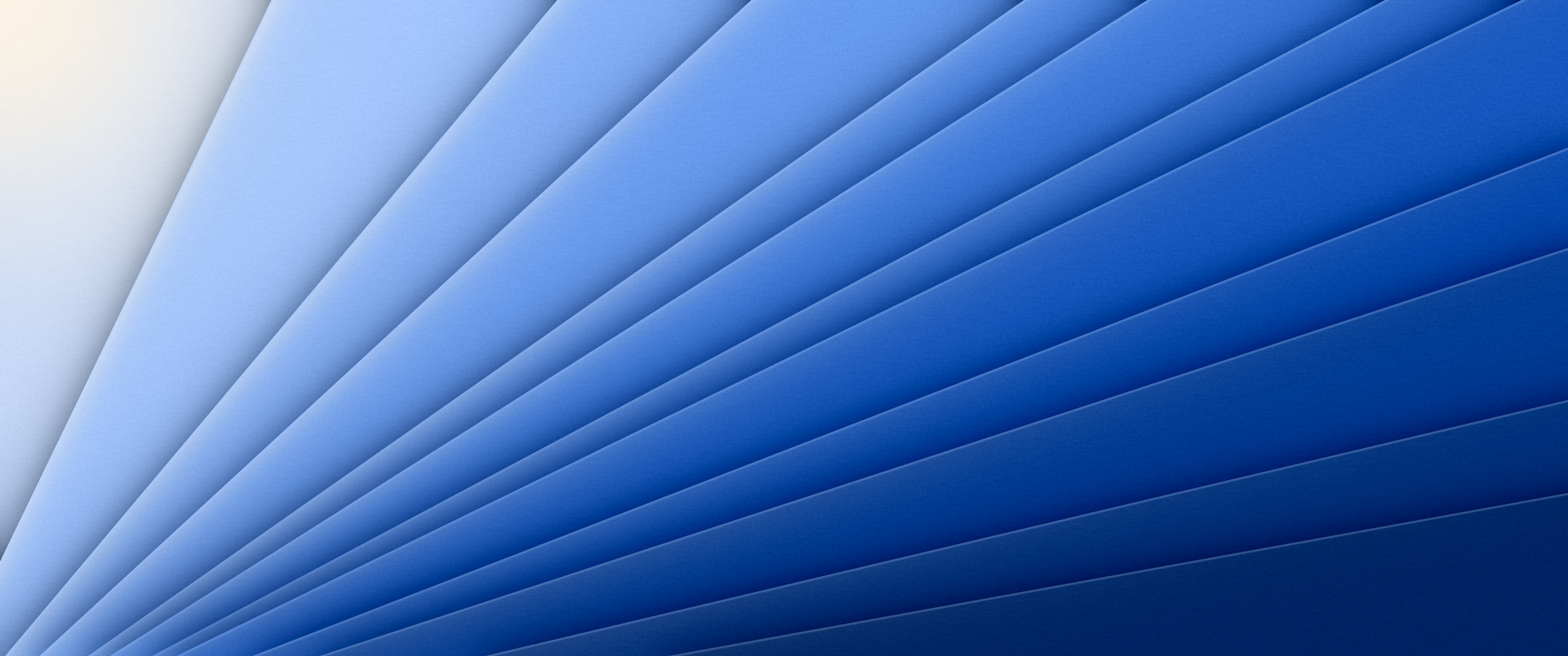 Blue 3D Paper Cut Geometric Fan ultrawide wallpaper, 3440 × 1440