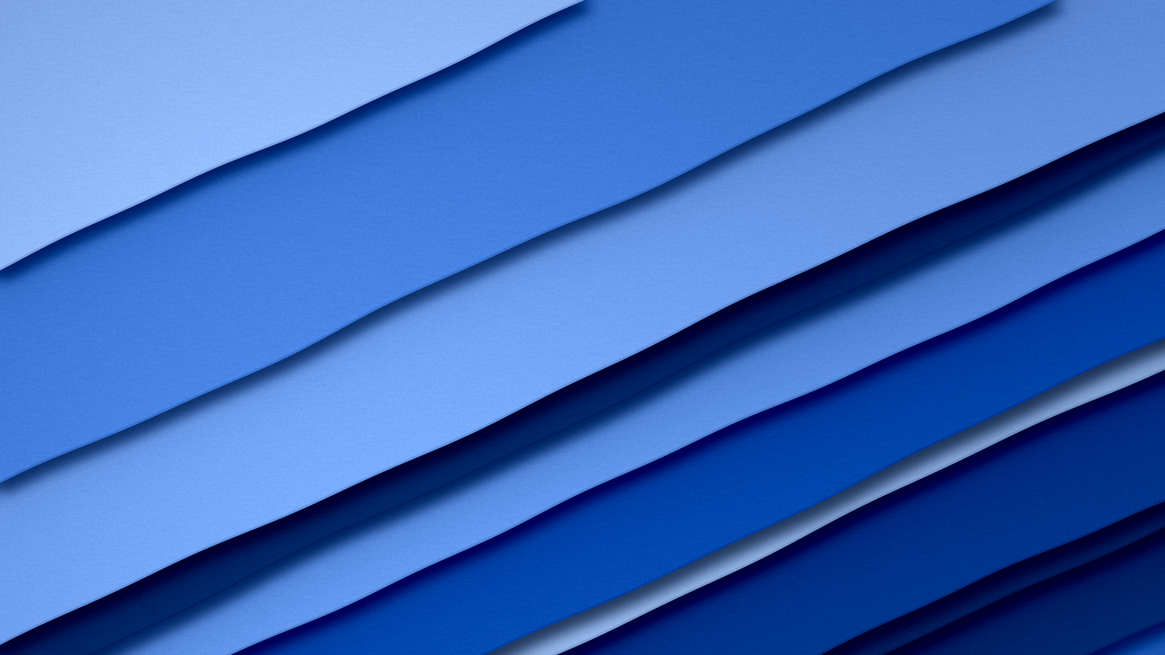 Blue 3D Paper Cut Stripes desktop wallpaper in 4K