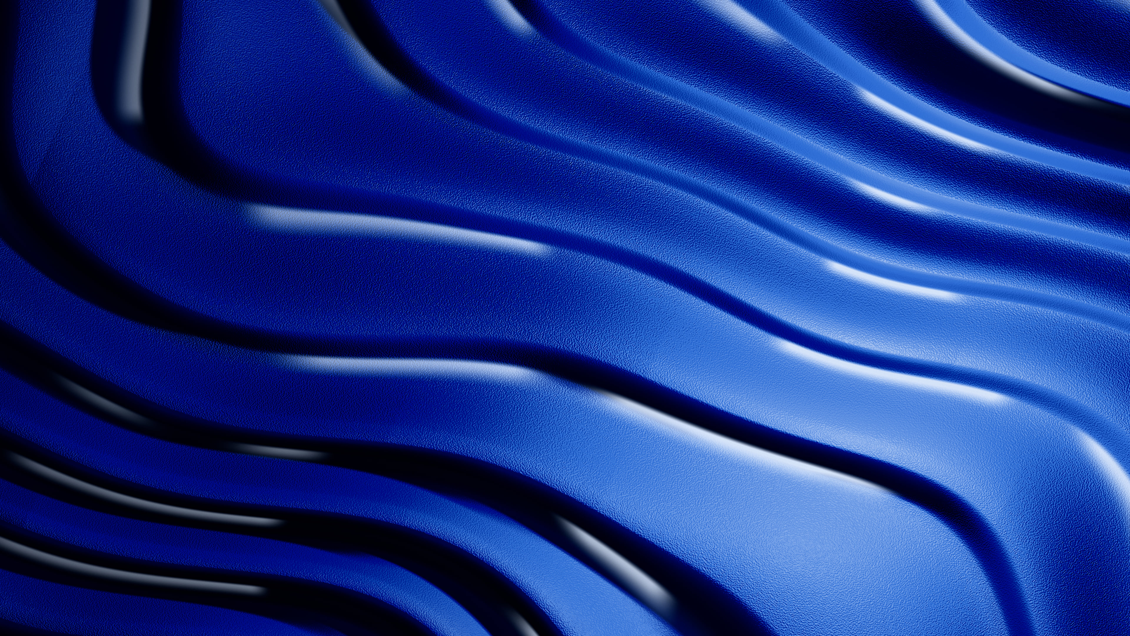 Blue 3D Wave Lines desktop wallpaper in 4K