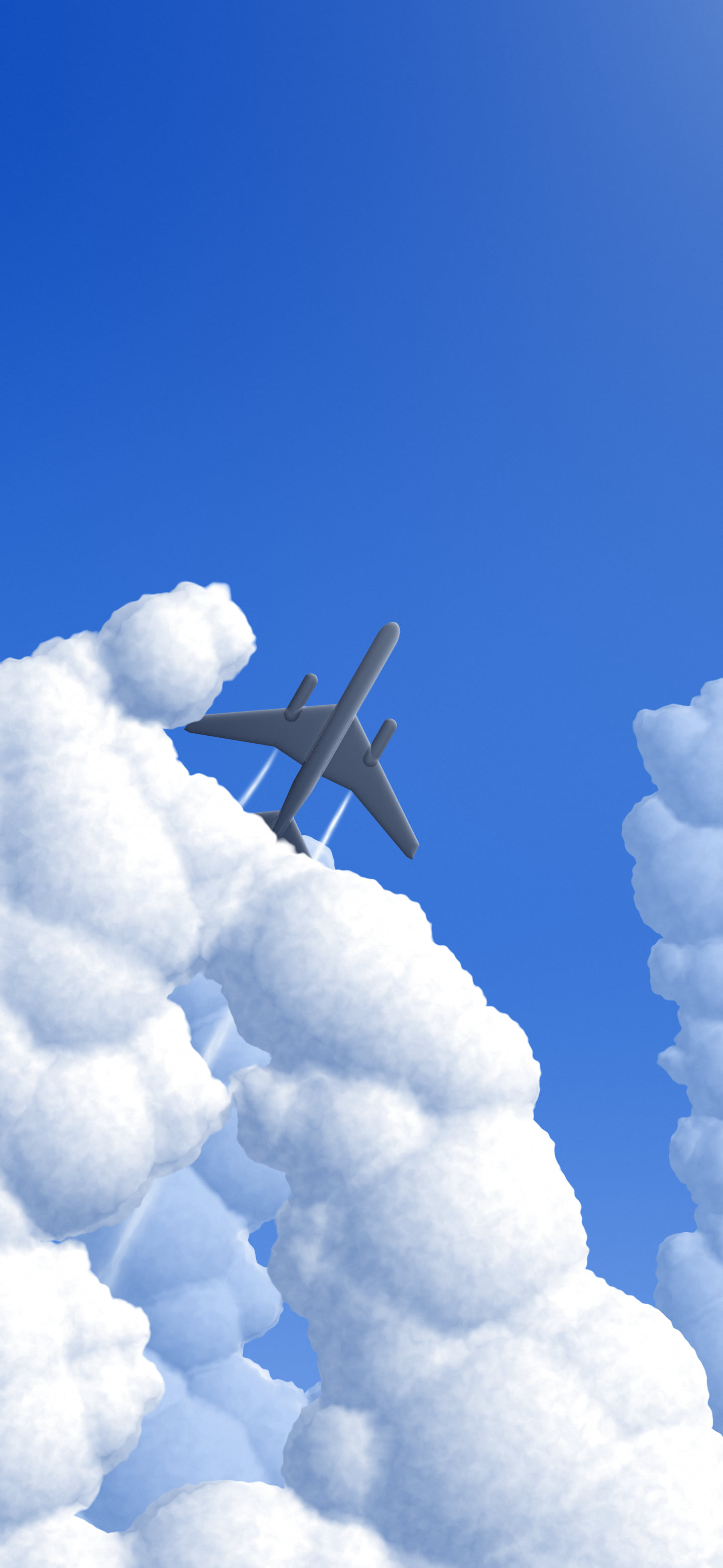 Blue Airplane in the Clouds wallpaper for iPhone and Android